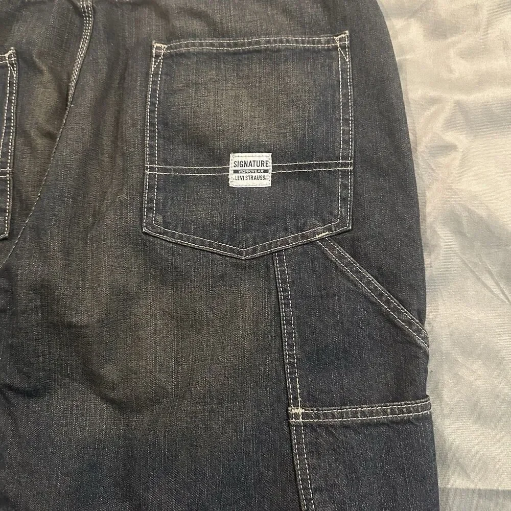 Levis Jeans Mens 38x30 Signature Strauss Carpenter Dark Wash Workwear Relaxed